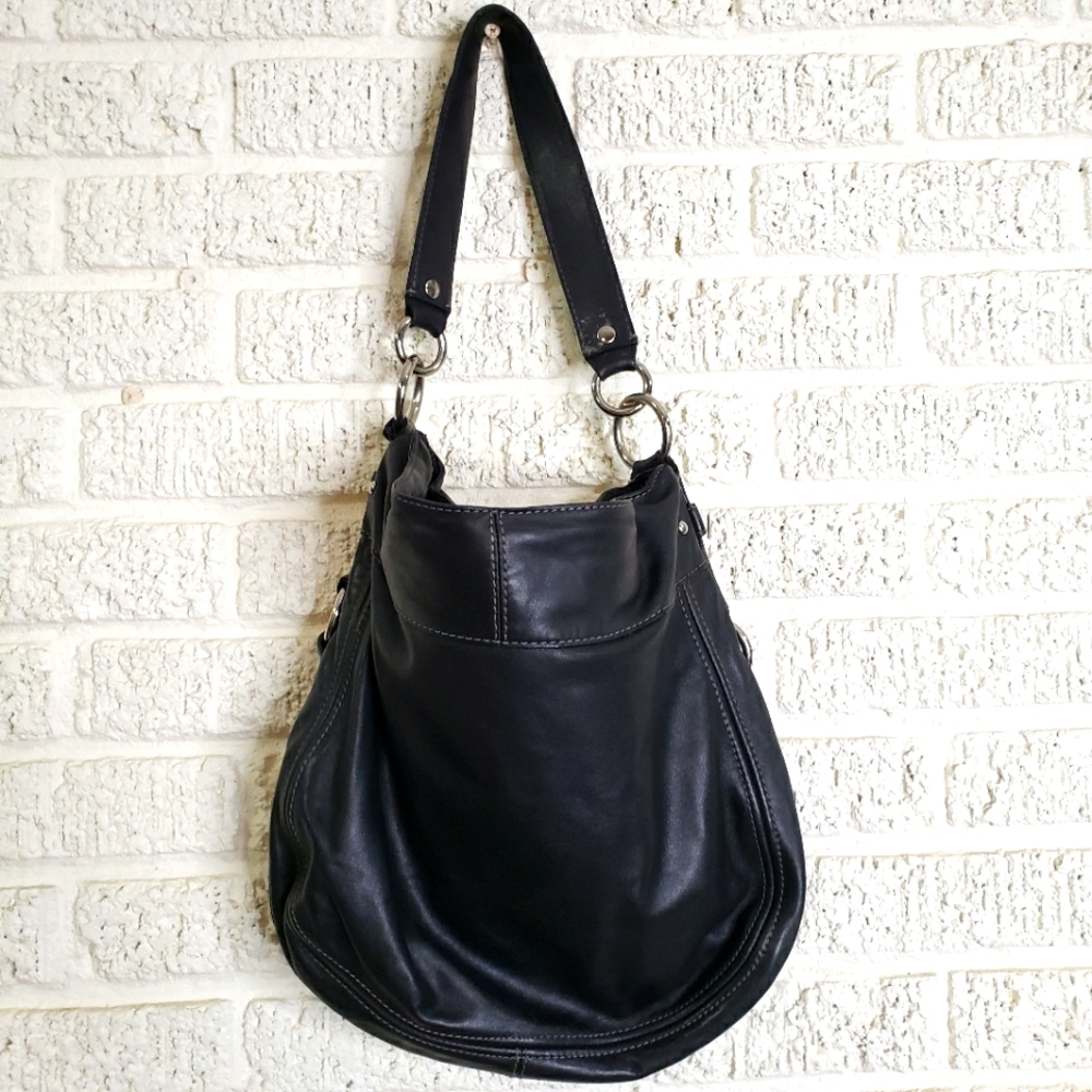 Coach Zoe Large Leather Hobo Shoulder Handbag - Picture 7 of 11